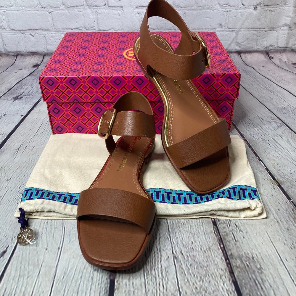 Tory Burch Selby Flat Sandal Calf Leather In Brown